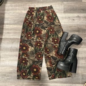 High waist floral pants